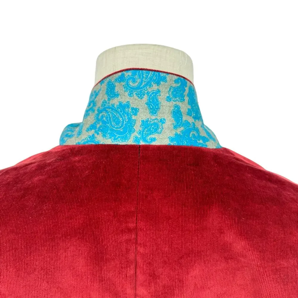 Robert Graham Casual Two Button Red Corduroy Sport Coat Blazer Jacket Size 40